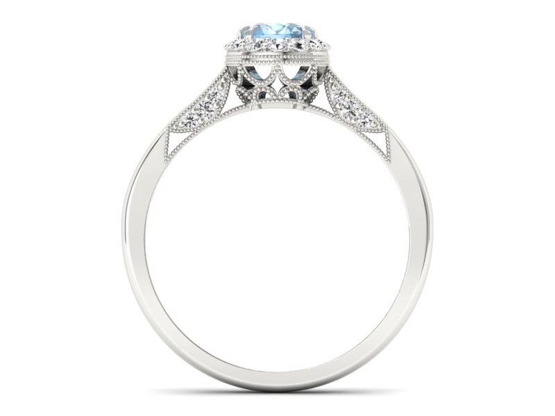 Pierścionek z topazem z brylantami - p16023btop — zdjęcie 2