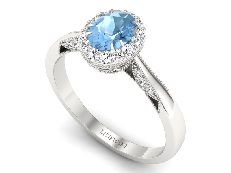 Pierścionek z topazem z brylantami - p16023btop — zdjęcie 3