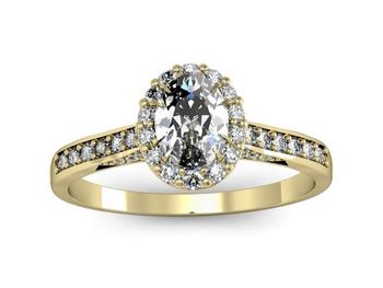 Pierścionek zaręczynowy z diamentami żółte złoto - p16025z - 1