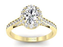 Pierścionek zaręczynowy z diamentami żółte złoto - p16025z