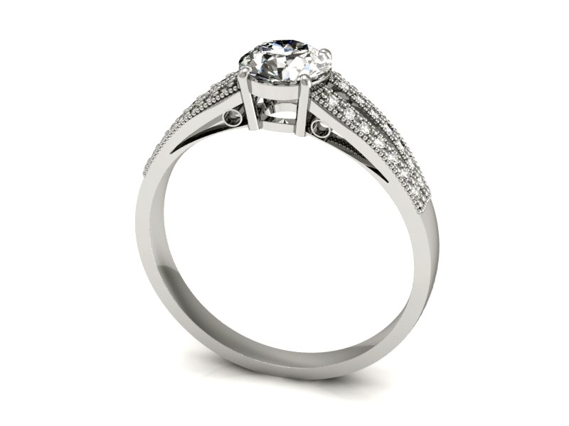 Pierścionek zaręczynowy z brylantami białe złoto - p16026b — zdjęcie 5