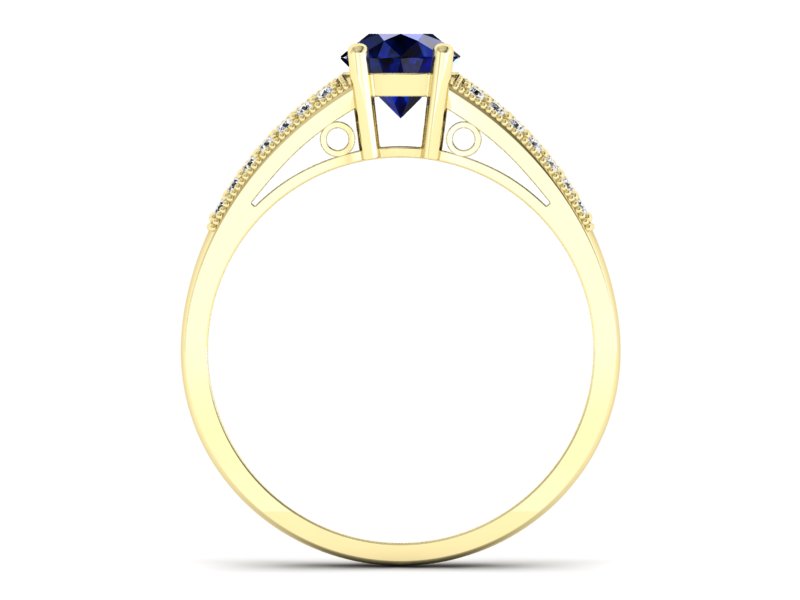 Pierścionek zaręczynowy z szafirem z brylantami - p16026zsz — zdjęcie 2