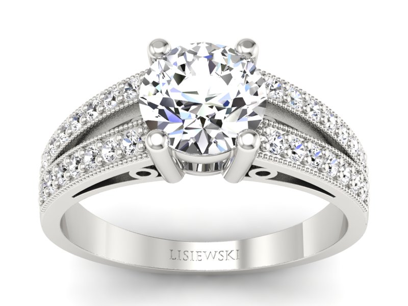 Pierścionek zaręczynowy z brylantami - p16027b