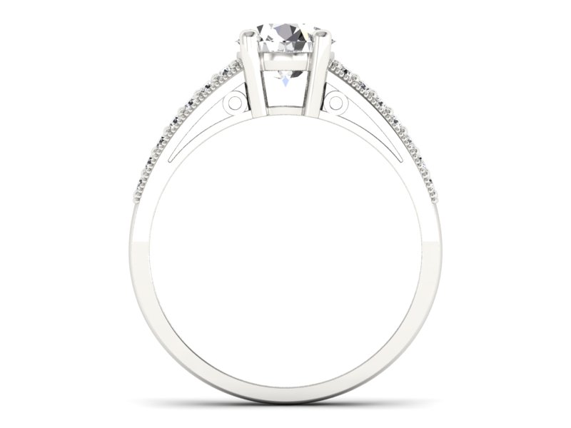 Pierścionek zaręczynowy z brylantami - p16027b — zdjęcie 2