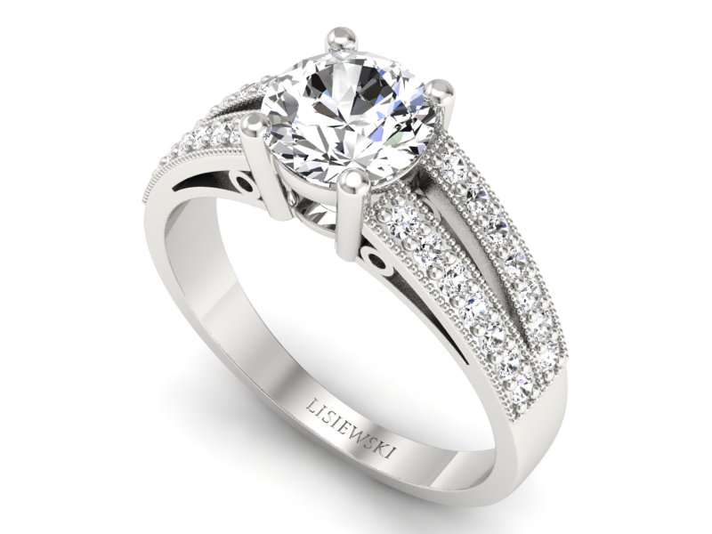 Pierścionek zaręczynowy z brylantami - p16027b — zdjęcie 3