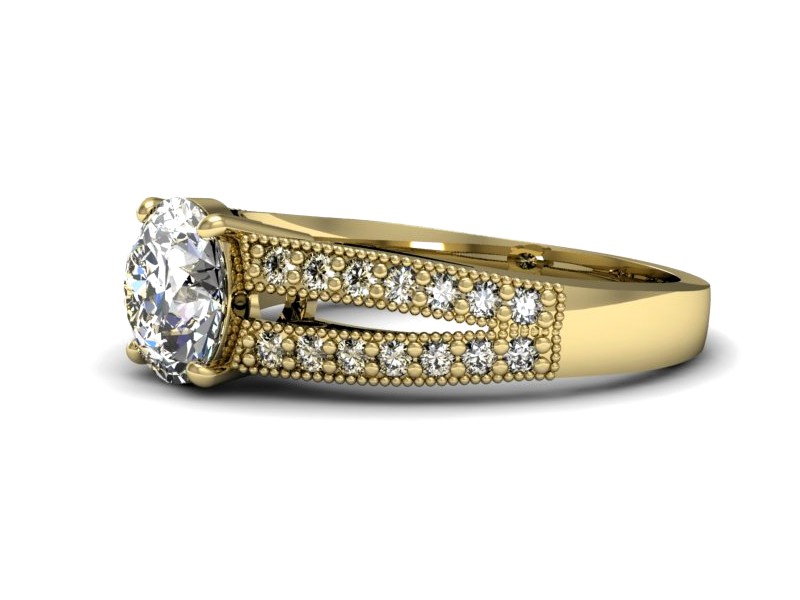 Pierścionek zaręczynowy z brylantami żółte złoto - p16027z — zdjęcie 5