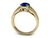 Złoty pierścionek z szafirem i brylantami - p16027zsz - 3