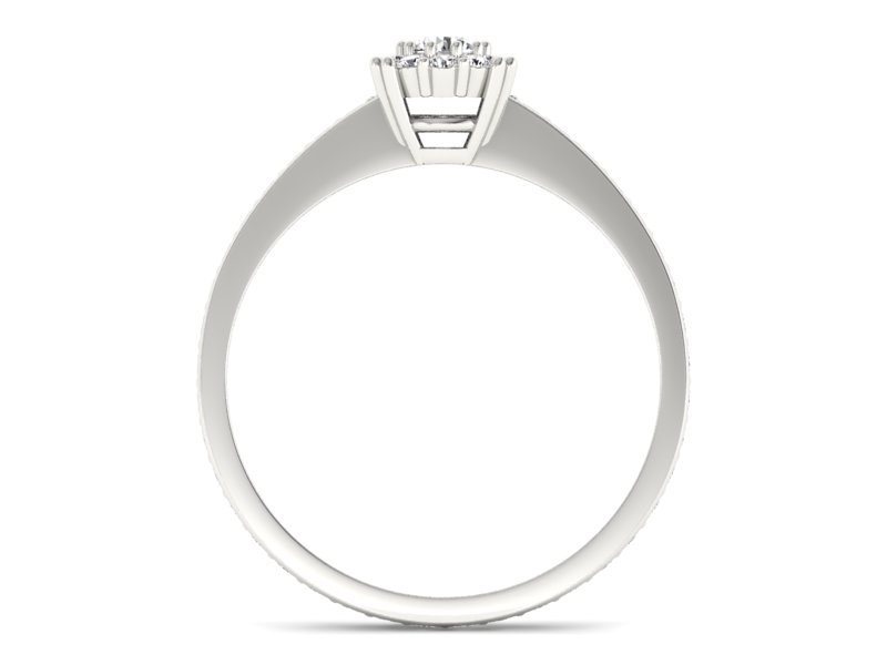 Złoty pierścionek z brylantami białe złoto - p16028b — zdjęcie 2