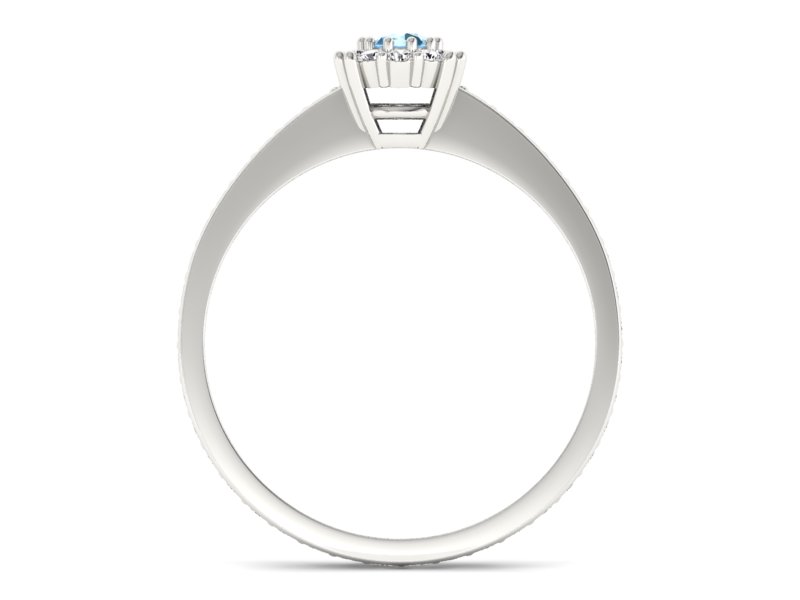 Złoty pierścionek z topazem i brylantami - p16028ba — zdjęcie 2