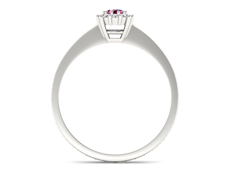 Pierścionek z rubinem i brylantami białe złoto - p16028br — zdjęcie 2