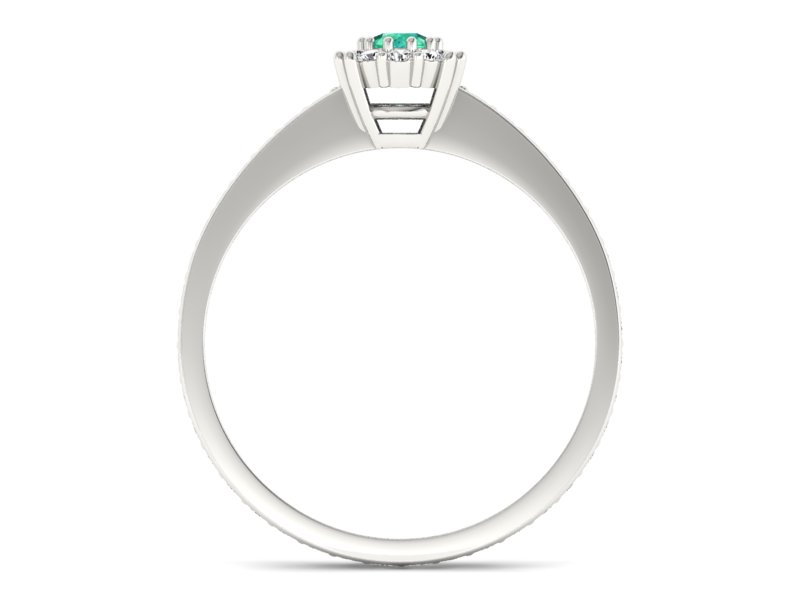 Złoty pierścionek ze szmaragdem i brylantami - p16028bsm — zdjęcie 2