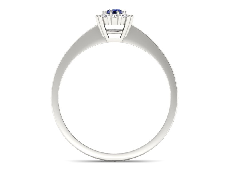 Pierścionek z szafirem i brylantami białe złoto - p16028bsz — zdjęcie 2