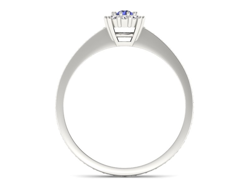 Pierścionek z tanzanitem białe złoto z brylantami - p16028bt — zdjęcie 2