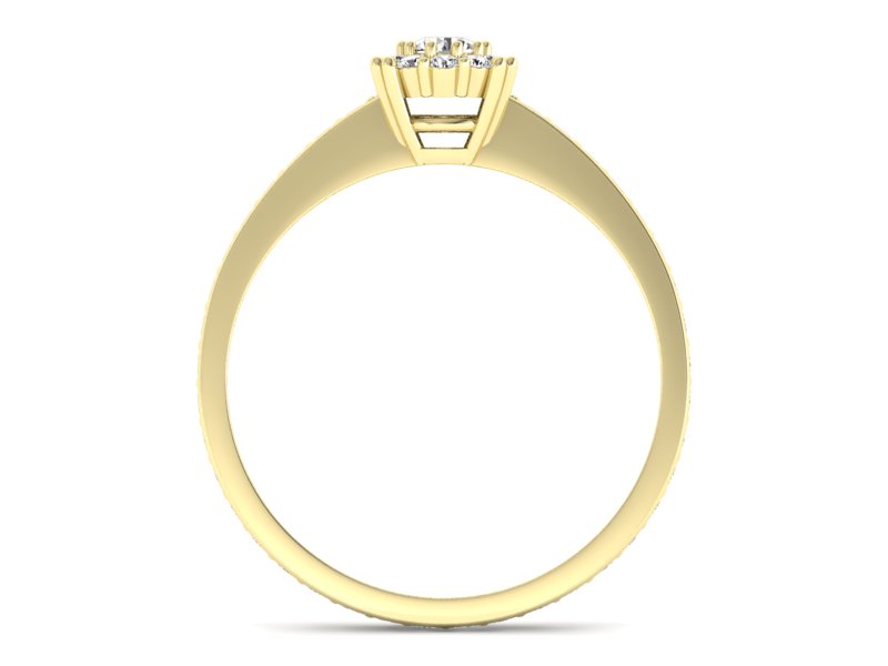 Pierścionek zaręczynowy z brylantami żółte złoto - p16028z — zdjęcie 2