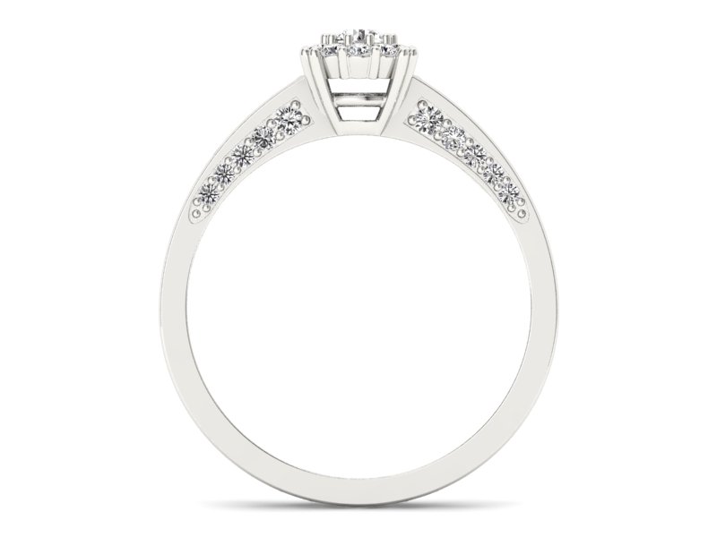 Złoty pierścionek z brylantami białe złoto - p16029b — zdjęcie 2