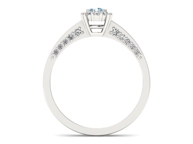 Pierścionek z topazem i brylantami białe złoto - p16029ba — zdjęcie 2