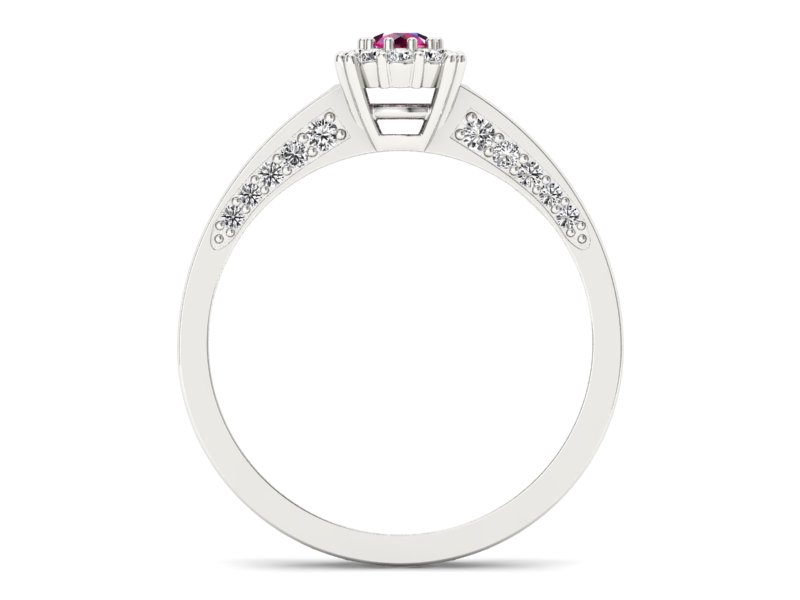 Pierścionek z rubinem i brylantami białe złoto - p16029br — zdjęcie 2