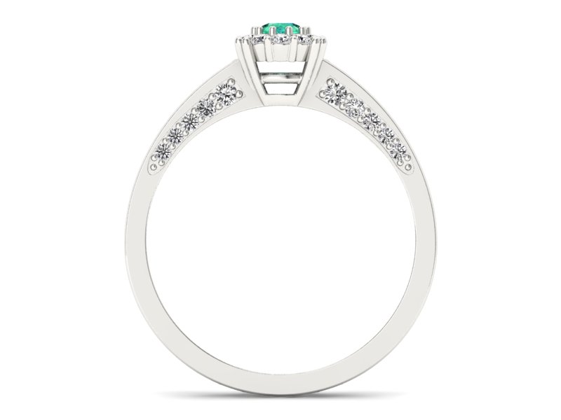 Złoty pierścionek ze szmaragdem i brylantami - p16029bsm — zdjęcie 2