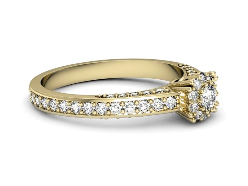 Złoty pierścionek z brylantami żółte złoto - p16029z — zdjęcie 5