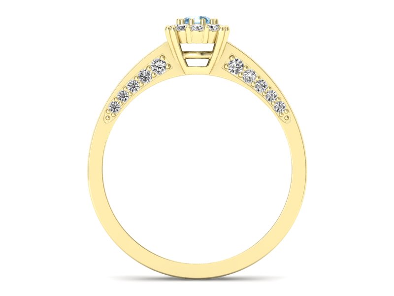 Pierścionek z topazem i brylantami żółte złoto - p16029za — zdjęcie 2