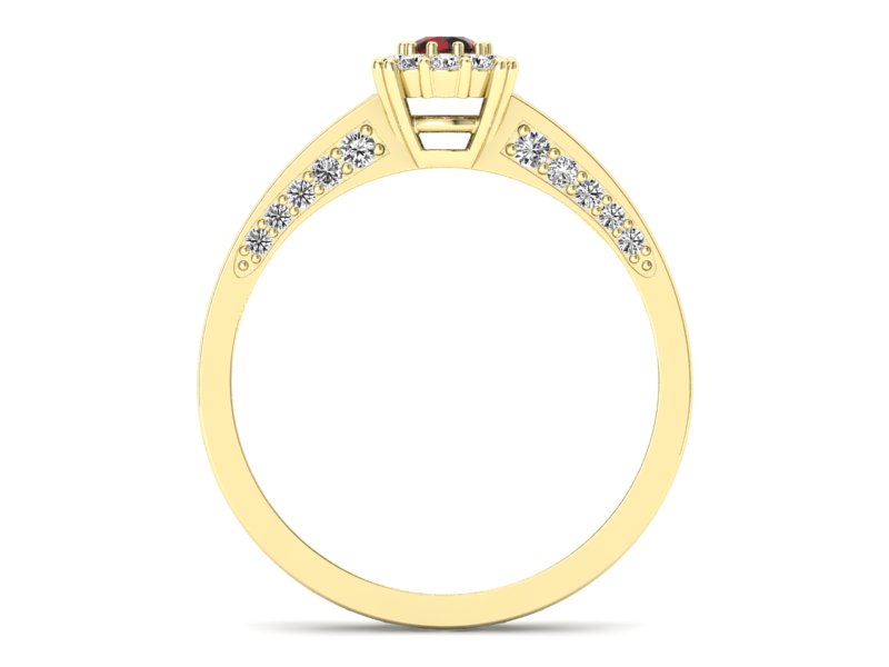 Złoty pierścionek z granatem żółte złoto - p16029zgr — zdjęcie 2