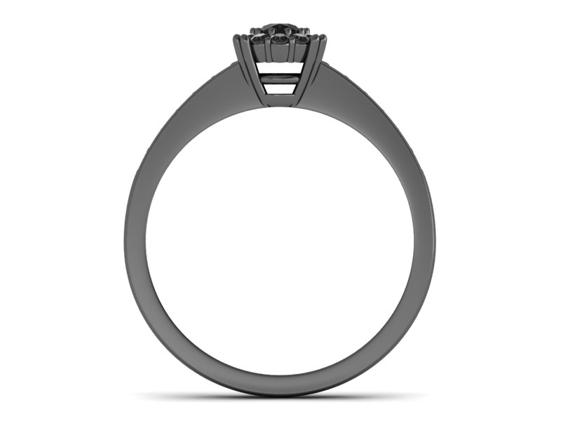 Pierścionek z czarnymi diamentami czarne złoto - p16030czcd — zdjęcie 2