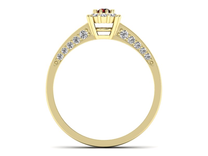 Złoty pierścionek z granatem żółte złoto - p16031zgr — zdjęcie 2