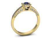 Złoty pierścionek z szafirem i diamentami - p16031zszc - 3