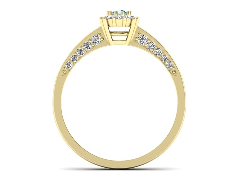 Pierścionek z topazem i brylantami żółte złoto - p16031ztp — zdjęcie 2