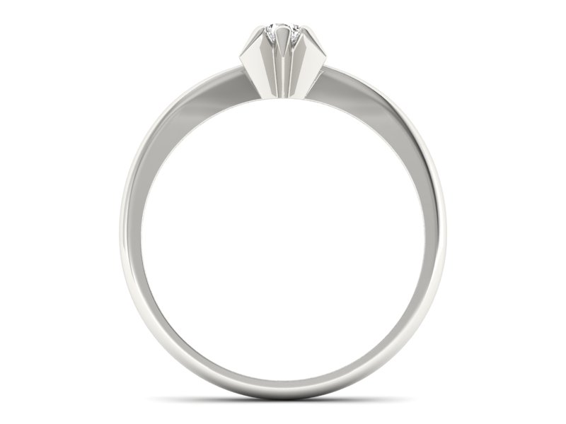 Złoty pierścionek z brylantem białe złoto - p16032b — zdjęcie 2