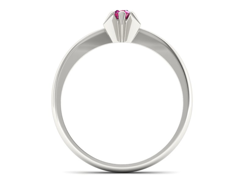 Złoty pierścionek z rubinem białe złoto - p16032br — zdjęcie 2