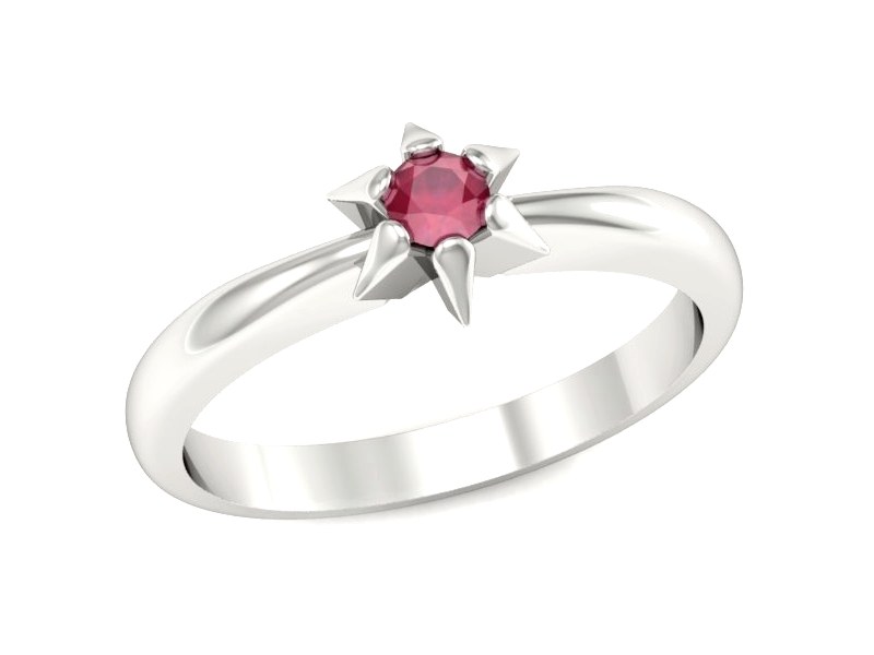 Złoty pierścionek z rubinem białe złoto - p16032br — zdjęcie 4