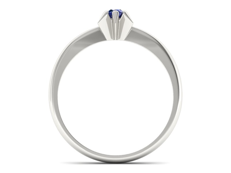 Pierścionek zaręczynowy z szafirem białe złoto - p16032bsz — zdjęcie 2
