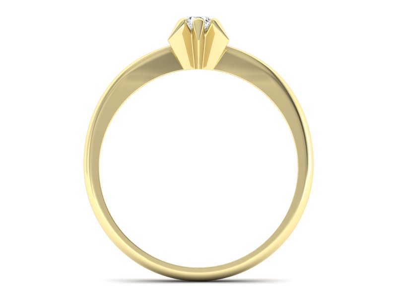 Złoty pierścionek z brylantem żółte złoto - p16032z — zdjęcie 2