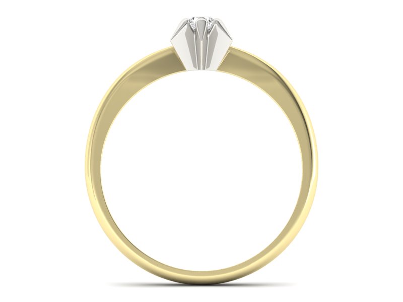 Pierścionek z diamentem żółte i białe złoto - p16032zb_Vs — zdjęcie 2