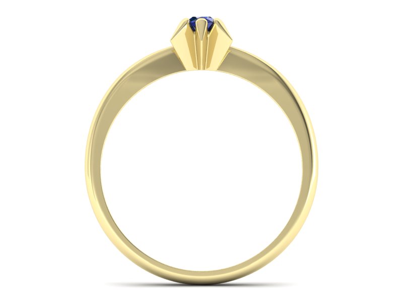 Złoty pierścionek z szafirem żółte złoto - p16032zsz — zdjęcie 2