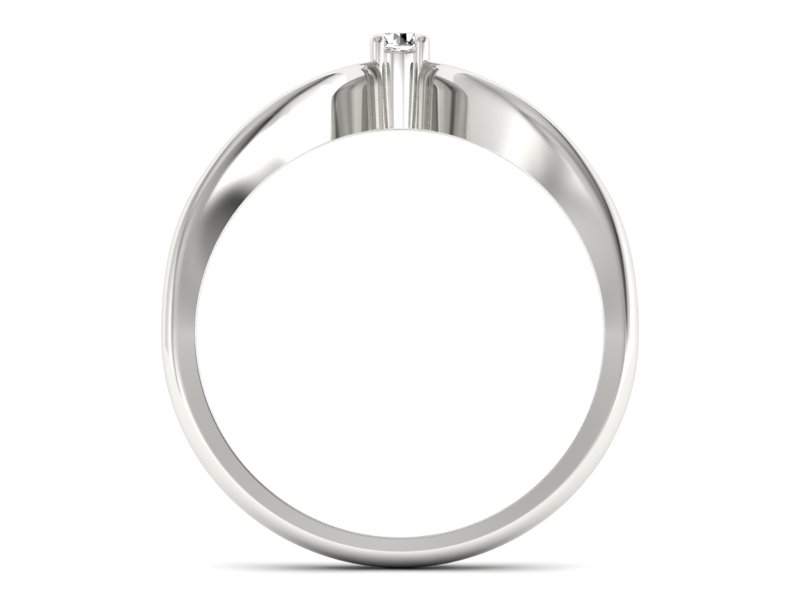 Złoty pierścionek z brylantem białe złoto - p16033b — zdjęcie 2