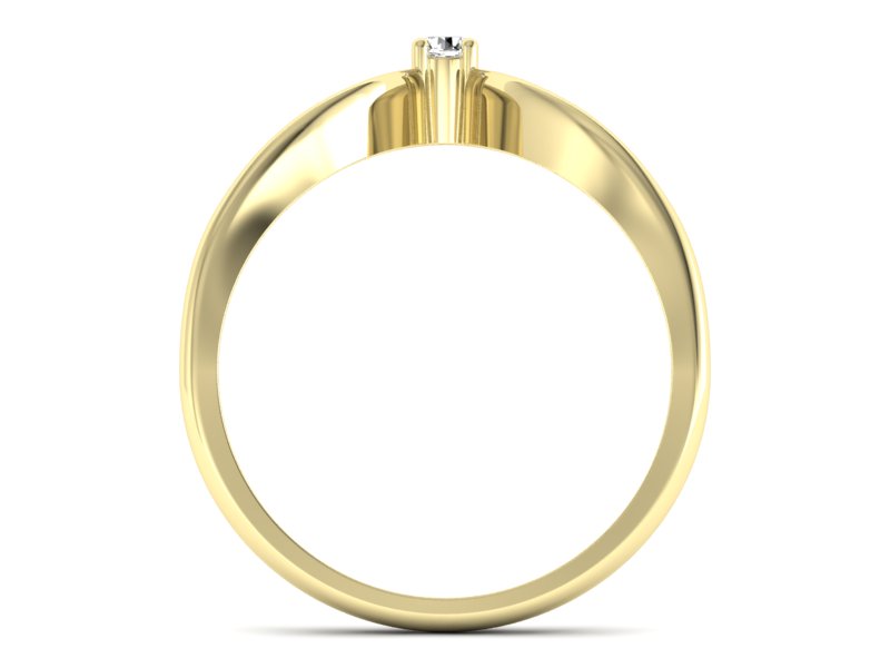 Złoty pierścionek z brylantem żółte złoto - p16033z — zdjęcie 2