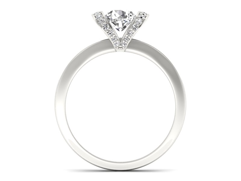 Pierścionek zaręczynowy z brylantami białe złoto - p16034b — zdjęcie 2