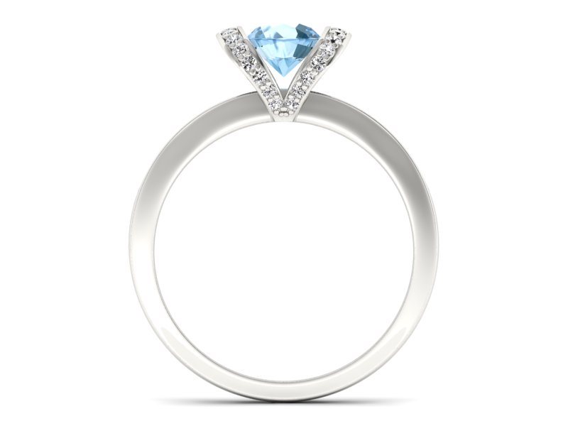 Złoty pierścionek z topazem i brylantami - p16034btp — zdjęcie 2