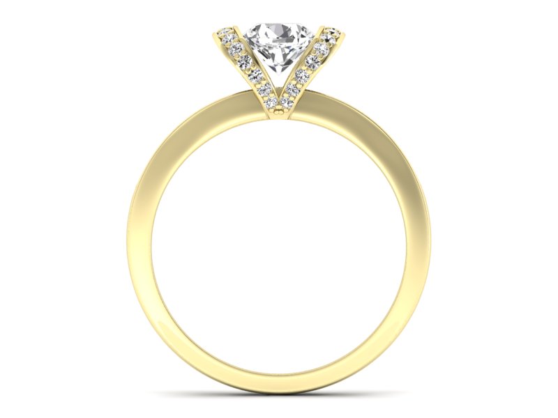 Złoty pierścionek z brylantami żółte złoto - p16034z — zdjęcie 2