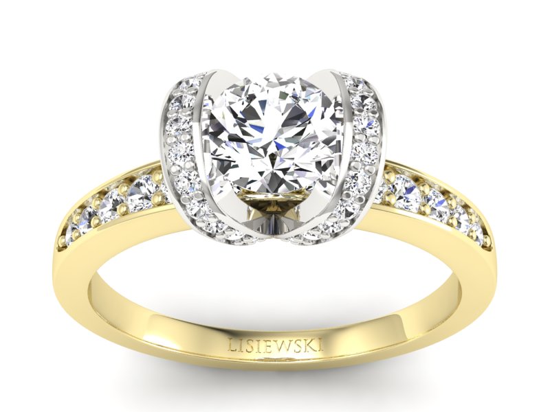 Pierścionek zaręczynowy z brylantami - p16034zb