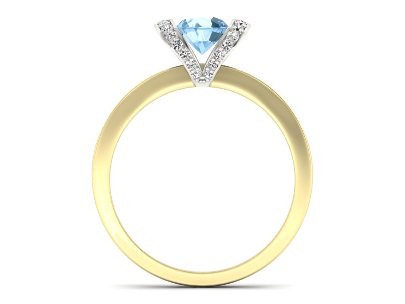 Złoty pierścionek topaz i brylanty złoto - p16034zbtp — zdjęcie 2