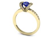 Złoty pierścionek z szafirem i diamentami - p16034zszc - 3