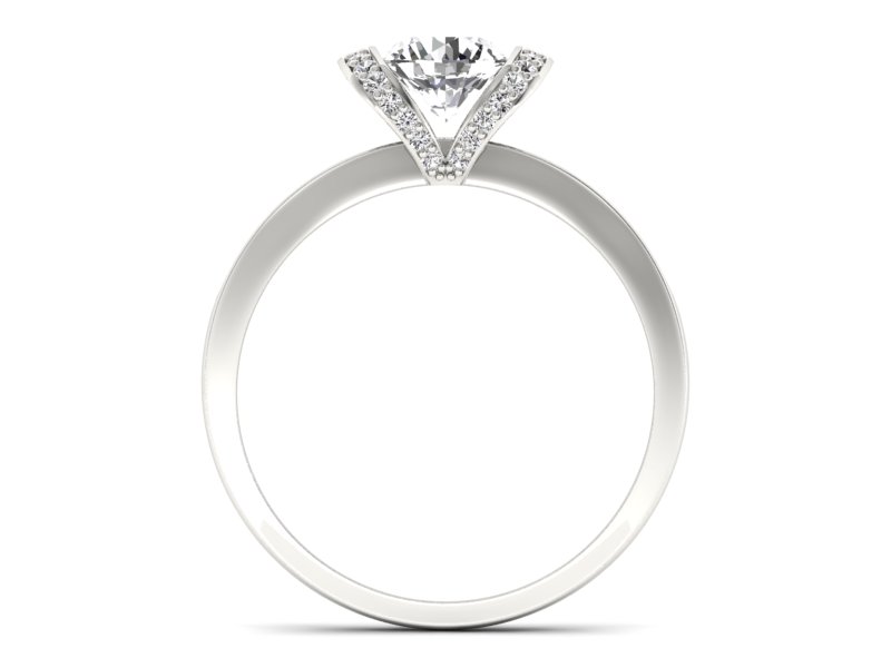 Złoty pierścionek z brylantami białe złoto - p16035b — zdjęcie 2