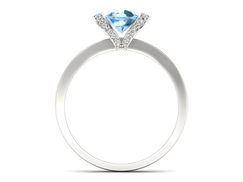 Pierścionek z topazem i brylantami białe złoto - p16035btp — zdjęcie 2