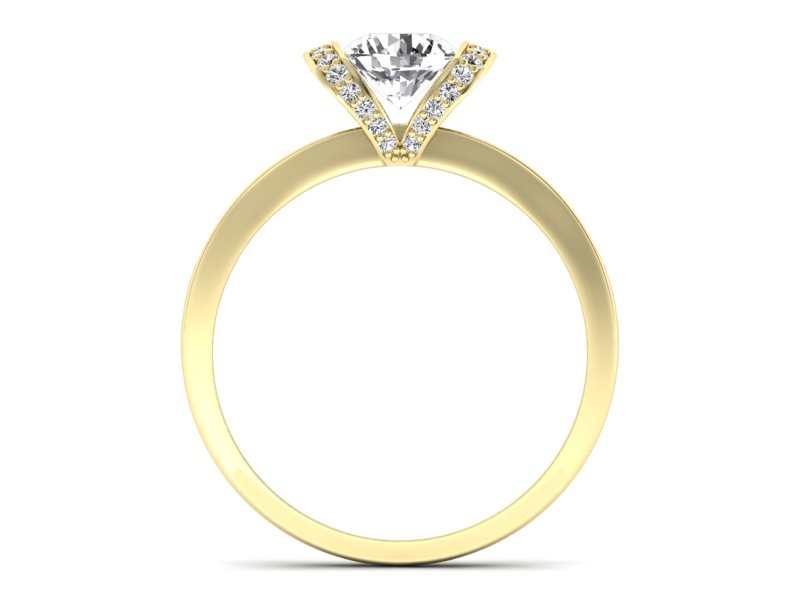 Złoty pierścionek z brylantami żółte złoto - p16035z — zdjęcie 2