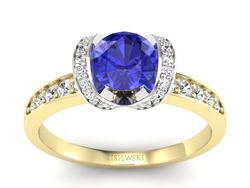 Pierścionek z szafirem i diamentami - p16035zbszc