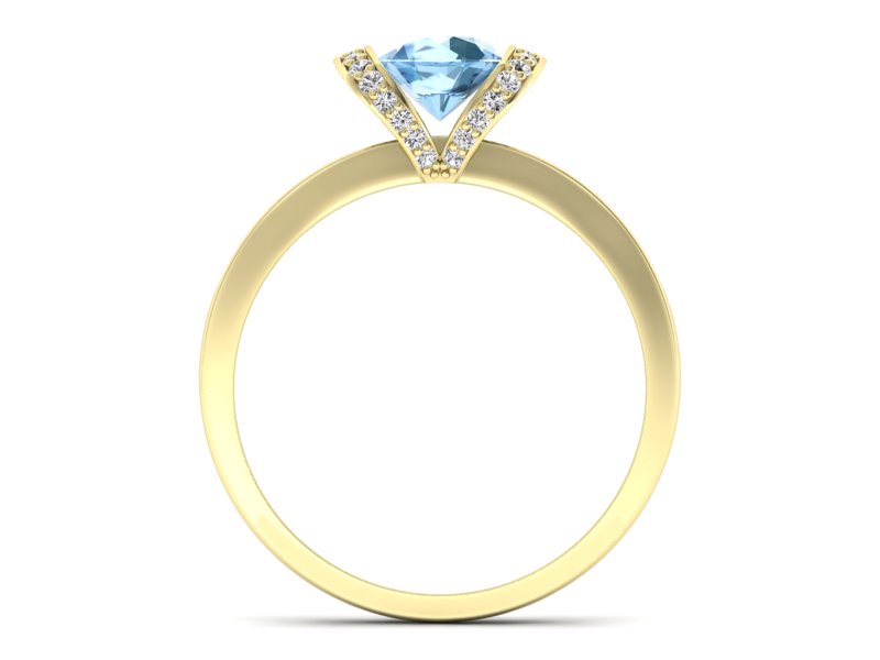 Pierścionek z topazem i brylantami żółte złoto - p16035ztp — zdjęcie 2