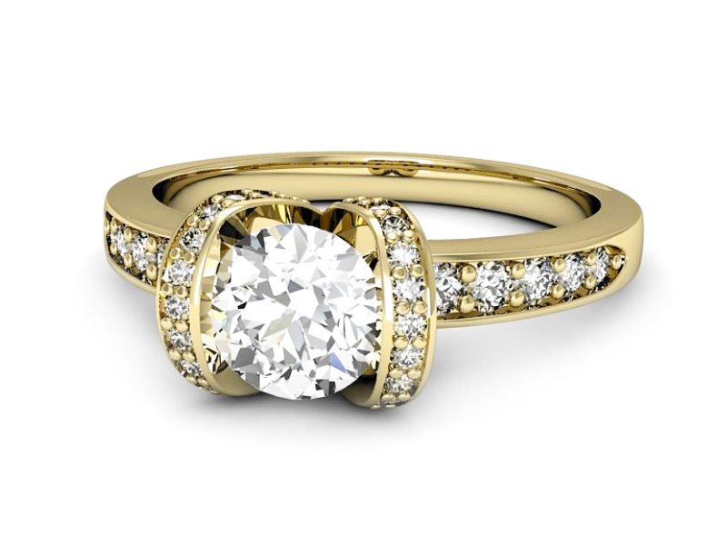 Pierścionek zaręczynowy z brylantami - p16035zVV — zdjęcie 5